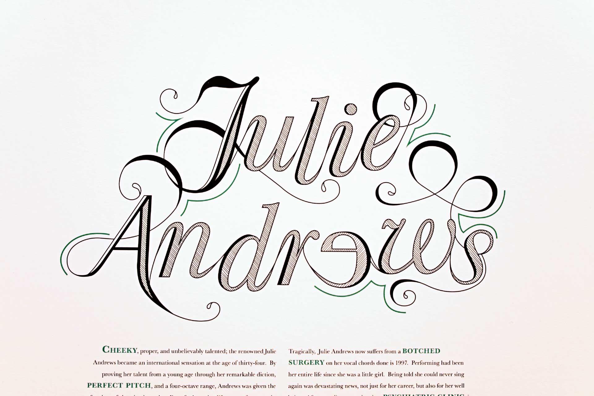 Julie Andrews Typographic Poster
