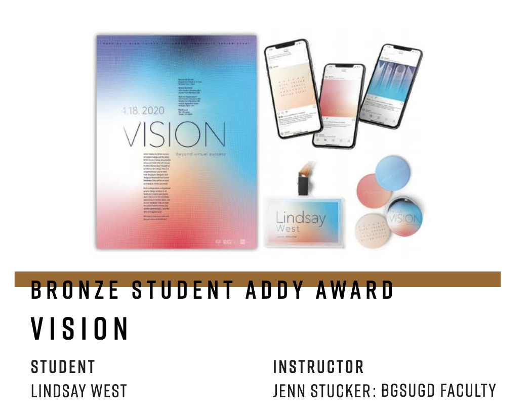 BGSUGD students take home a Mosaic Award, Gold, and Silver at the 2021 Addy Awards!